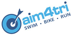 aim for tri swim bike and run logo