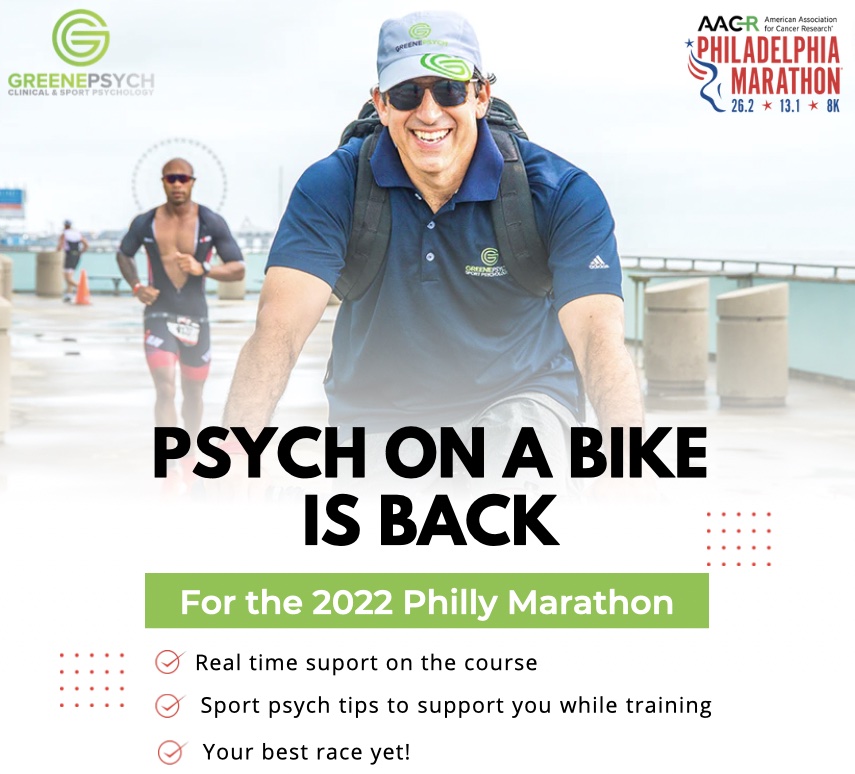Featured image for “Greenepsych is back as the Psych on a Bike for the Philly Marathon”